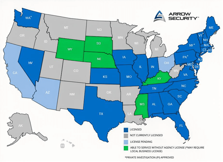 Arrow Security State Licenses