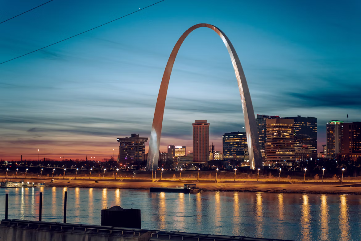 St. Louis skyline with arch visible